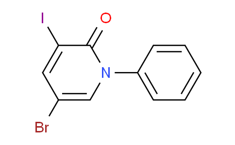 CAS No. 381233-76-7, 5-Bromo-3-iodo-1-phenylpyridin-2(1H)-one