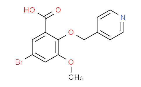 CAS No. 923852-07-7, 5-Bromo-3-methoxy-2-(pyridin-4-ylmethoxy)benzoic acid