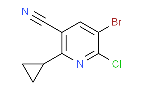 CAS No. 1710345-28-0, 5-Bromo-6-chloro-2-cyclopropylnicotinonitrile