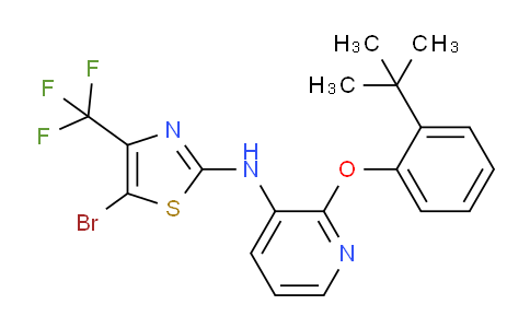 CAS No. 901309-22-6, 5-Bromo-N-(2-(2-(tert-butyl)phenoxy)pyridin-3-yl)-4-(trifluoromethyl)thiazol-2-amine