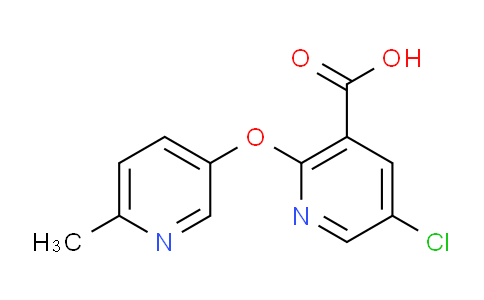 CAS No. 1189749-70-9, 5-Chloro-2-((6-methylpyridin-3-yl)oxy)nicotinic acid