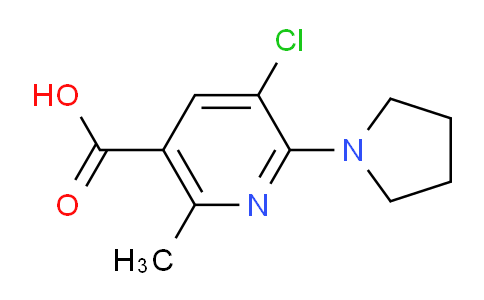 CAS No. 1443288-94-5, 5-Chloro-2-methyl-6-(pyrrolidin-1-yl)nicotinic acid