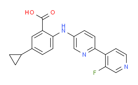 CAS No. 1119085-23-2, 5-Cyclopropyl-2-((3'-fluoro-[2,4'-bipyridin]-5-yl)amino)benzoic acid