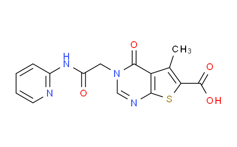 CAS No. 1119451-15-8, 5-Methyl-4-oxo-3-(2-oxo-2-(pyridin-2-ylamino)ethyl)-3,4-dihydrothieno[2,3-d]pyrimidine-6-carboxylic acid