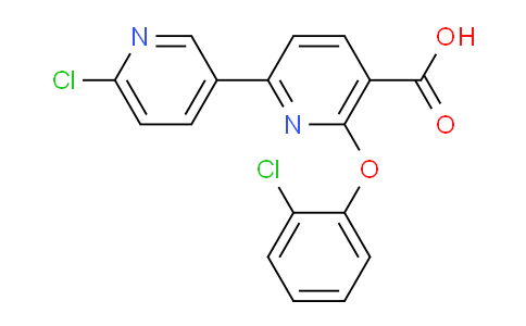 CAS No. 1013647-17-0, 6'-Chloro-6-(2-chlorophenoxy)-[2,3'-bipyridine]-5-carboxylic acid