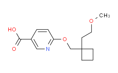 CAS No. 1427010-19-2, 6-((1-(2-Methoxyethyl)cyclobutyl)methoxy)nicotinic acid