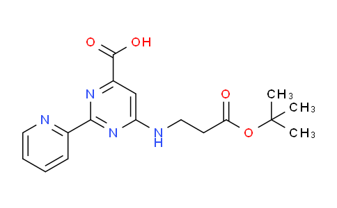 CAS No. 1373424-19-1, 6-((3-(tert-Butoxy)-3-oxopropyl)amino)-2-(pyridin-2-yl)pyrimidine-4-carboxylic acid