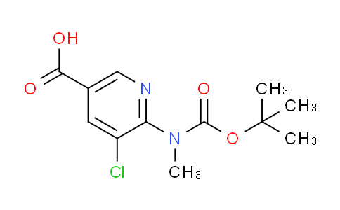 CAS No. 1956335-12-8, 6-((tert-Butoxycarbonyl)(methyl)amino)-5-chloronicotinic acid