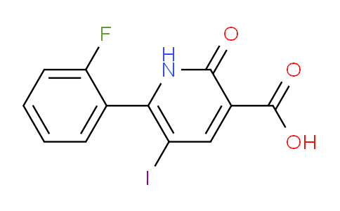 CAS No. 1707375-89-0, 6-(2-Fluorophenyl)-5-iodo-2-oxo-1,2-dihydropyridine-3-carboxylic acid