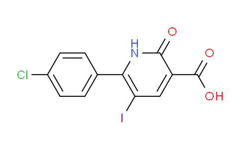 CAS No. 1708268-91-0, 6-(4-Chlorophenyl)-5-iodo-2-oxo-1,2-dihydropyridine-3-carboxylic acid