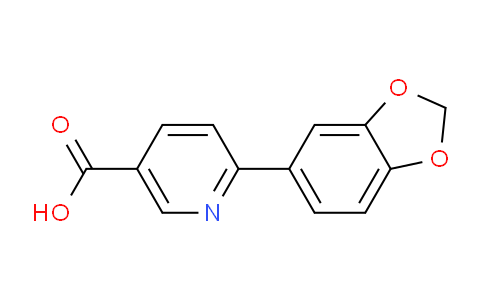 CAS No. 887976-73-0, 6-(Benzo[d][1,3]dioxol-5-yl)nicotinic acid