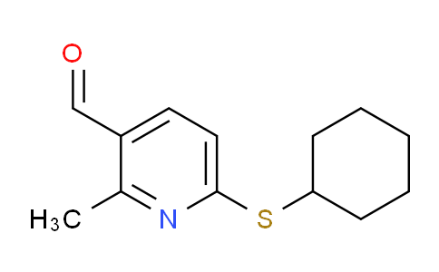 CAS No. 1355227-13-2, 6-(Cyclohexylthio)-2-methylnicotinaldehyde
