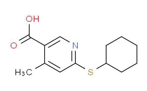 CAS No. 1355233-85-0, 6-(Cyclohexylthio)-4-methylnicotinic acid