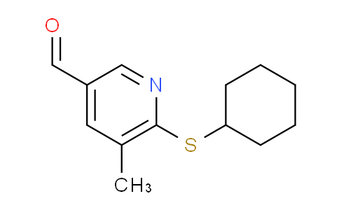 CAS No. 1355226-45-7, 6-(Cyclohexylthio)-5-methylnicotinaldehyde