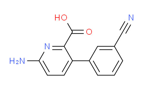 CAS No. 1258632-39-1, 6-Amino-3-(3-cyanophenyl)picolinic acid