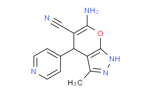 CAS No. 106753-78-0, 6-Amino-3-methyl-4-(4-pyridinyl)-1,4-dihydropyrano[2,3-c]pyrazole-5-carbonitrile