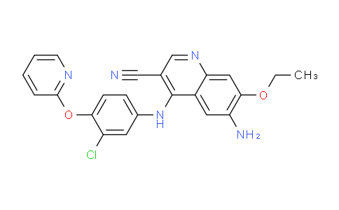 CAS No. 1956340-48-9, 6-Amino-4-((3-chloro-4-(pyridin-2-yloxy)phenyl)amino)-7-ethoxyquinoline-3-carbonitrile