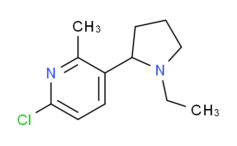 CAS No. 1352490-32-4, 6-Chloro-3-(1-ethylpyrrolidin-2-yl)-2-methylpyridine