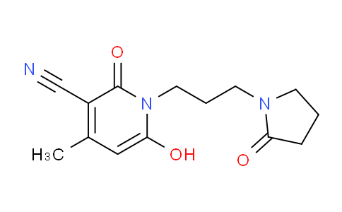 CAS No. 1017420-56-2, 6-Hydroxy-4-methyl-2-oxo-1-(3-(2-oxopyrrolidin-1-yl)propyl)-1,2-dihydropyridine-3-carbonitrile
