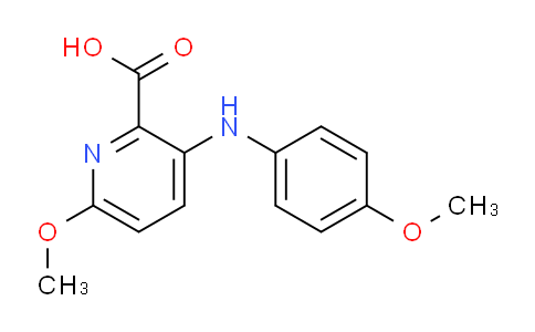 CAS No. 859302-39-9, 6-Methoxy-3-((4-methoxyphenyl)amino)picolinic acid