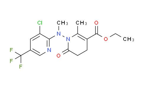 CAS No. 338965-01-8, Ethyl 1-((3-chloro-5-(trifluoromethyl)pyridin-2-yl)(methyl)amino)-2-methyl-6-oxo-1,4,5,6-tetrahydropyridine-3-carboxylate