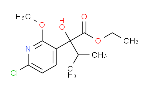 CAS No. 1227827-89-5, Ethyl 2-(6-chloro-2-methoxypyridin-3-yl)-2-hydroxy-3-methylbutanoate