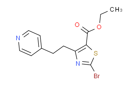 CAS No. 1206908-31-7, Ethyl 2-bromo-4-(2-(pyridin-4-yl)ethyl)thiazole-5-carboxylate