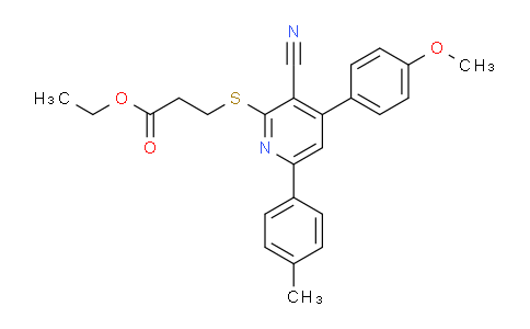 CAS No. 332100-37-5, Ethyl 3-((3-cyano-4-(4-methoxyphenyl)-6-(p-tolyl)pyridin-2-yl)thio)propanoate