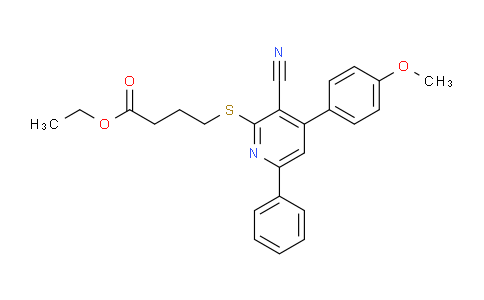 CAS No. 332101-06-1, Ethyl 4-((3-cyano-4-(4-methoxyphenyl)-6-phenylpyridin-2-yl)thio)butanoate