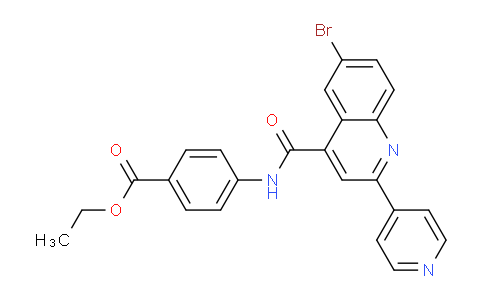 CAS No. 713118-66-2, Ethyl 4-(6-bromo-2-(pyridin-4-yl)quinoline-4-carboxamido)benzoate