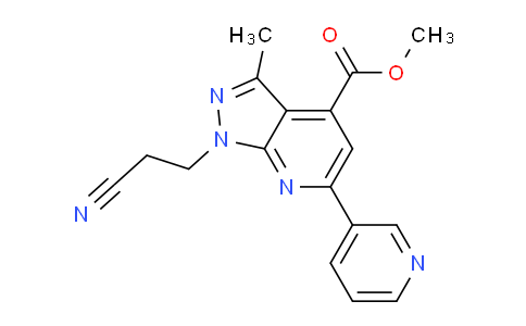 CAS No. 1018051-04-1, Methyl 1-(2-cyanoethyl)-3-methyl-6-(pyridin-3-yl)-1H-pyrazolo[3,4-b]pyridine-4-carboxylate