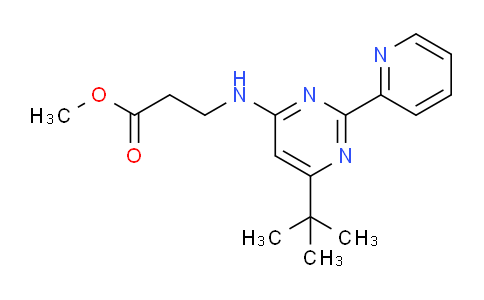 CAS No. 1373423-22-3, Methyl 3-((6-(tert-butyl)-2-(pyridin-2-yl)pyrimidin-4-yl)amino)propanoate