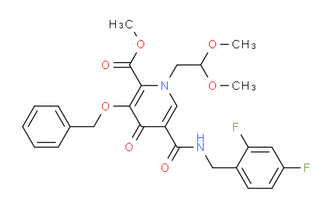 CAS No. 1229006-21-6, Methyl 3-(benzyloxy)-5-((2,4-difluorobenzyl)carbamoyl)-1-(2,2-dimethoxyethyl)-4-oxo-1,4-dihydropyridine-2-carboxylate