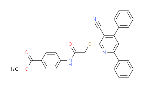 MC662484 | 444151-98-8 | Methyl 4-(2-((3-cyano-4,6-diphenylpyridin-2-yl)thio)acetamido)benzoate