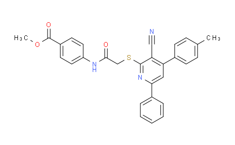CAS No. 332127-59-0, Methyl 4-(2-((3-cyano-6-phenyl-4-(p-tolyl)pyridin-2-yl)thio)acetamido)benzoate