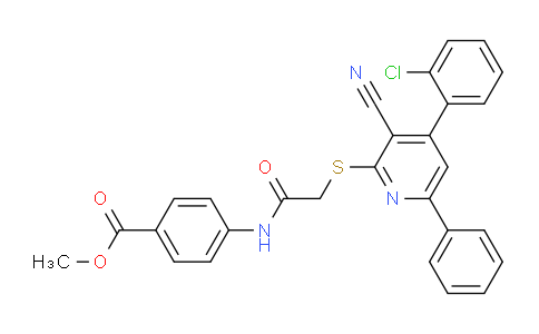 CAS No. 332162-82-0, Methyl 4-(2-((4-(2-chlorophenyl)-3-cyano-6-phenylpyridin-2-yl)thio)acetamido)benzoate