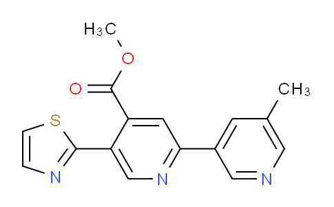 CAS No. 1224846-10-9, Methyl 5'-methyl-5-(thiazol-2-yl)-[2,3'-bipyridine]-4-carboxylate