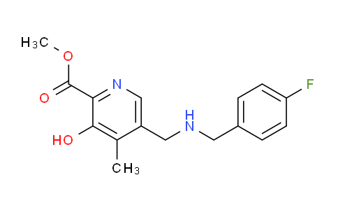 CAS No. 1198621-76-9, Methyl 5-(((4-fluorobenzyl)amino)methyl)-3-hydroxy-4-methylpicolinate