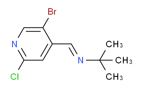 CAS No. 1382848-39-6, N-((5-Bromo-2-chloropyridin-4-yl)methylene)-2-methylpropan-2-amine