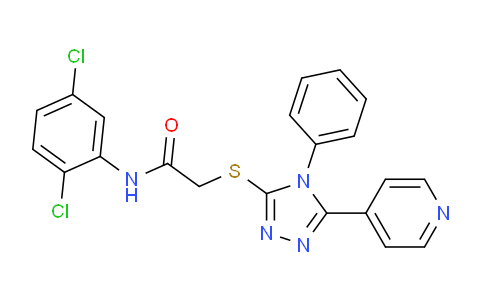 CAS No. 332376-33-7, N-(2,5-Dichlorophenyl)-2-((4-phenyl-5-(pyridin-4-yl)-4H-1,2,4-triazol-3-yl)thio)acetamide
