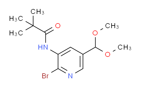 CAS No. 1171919-93-9, N-(2-Bromo-5-(dimethoxymethyl)pyridin-3-yl)pivalamide