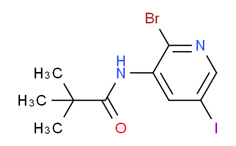 CAS No. 1203498-93-4, N-(2-Bromo-5-iodopyridin-3-yl)pivalamide