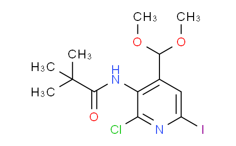 CAS No. 1305324-94-0, N-(2-Chloro-4-(dimethoxymethyl)-6-iodopyridin-3-yl)pivalamide