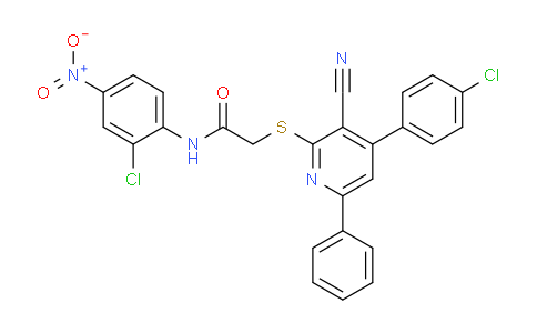 CAS No. 332163-95-8, N-(2-Chloro-4-nitrophenyl)-2-((4-(4-chlorophenyl)-3-cyano-6-phenylpyridin-2-yl)thio)acetamide