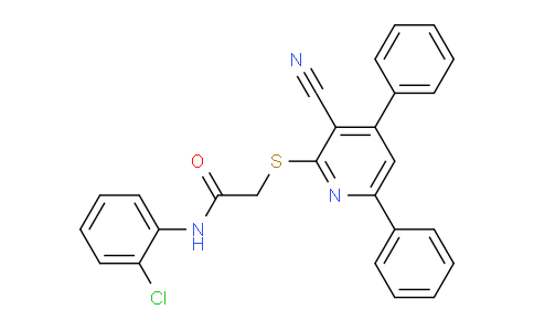 CAS No. 352435-32-6, N-(2-Chlorophenyl)-2-((3-cyano-4,6-diphenylpyridin-2-yl)thio)acetamide