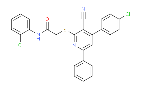 CAS No. 332385-53-2, N-(2-Chlorophenyl)-2-((4-(4-chlorophenyl)-3-cyano-6-phenylpyridin-2-yl)thio)acetamide