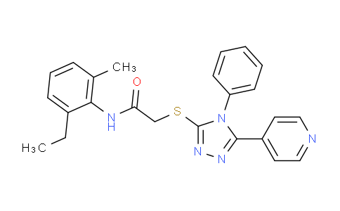 CAS No. 332376-40-6, N-(2-Ethyl-6-methylphenyl)-2-((4-phenyl-5-(pyridin-4-yl)-4H-1,2,4-triazol-3-yl)thio)acetamide