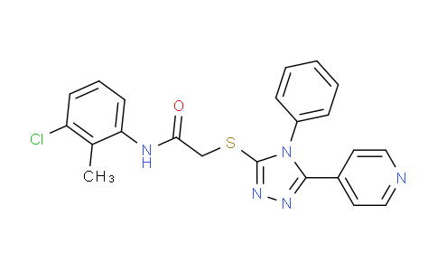 CAS No. 338425-15-3, N-(3-Chloro-2-methylphenyl)-2-((4-phenyl-5-(pyridin-4-yl)-4H-1,2,4-triazol-3-yl)thio)acetamide