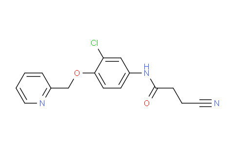 CAS No. 1956377-33-5, N-(3-Chloro-4-(pyridin-2-ylmethoxy)phenyl)-3-cyanopropanamide