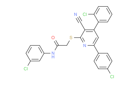 DY663190 | 332177-11-4 | N-(3-Chlorophenyl)-2-((4-(2-chlorophenyl)-6-(4-chlorophenyl)-3-cyanopyridin-2-yl)thio)acetamide